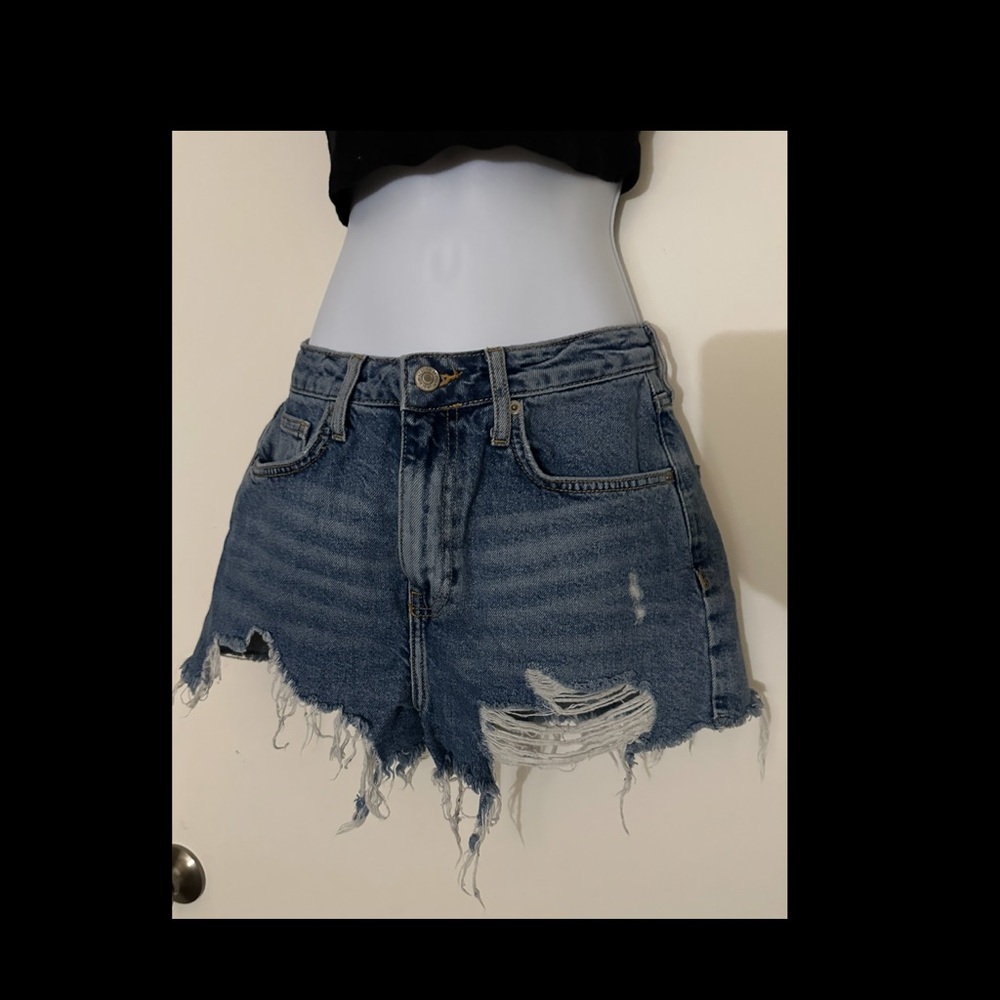 Forever 21 Blue Distressed Jean Shorts